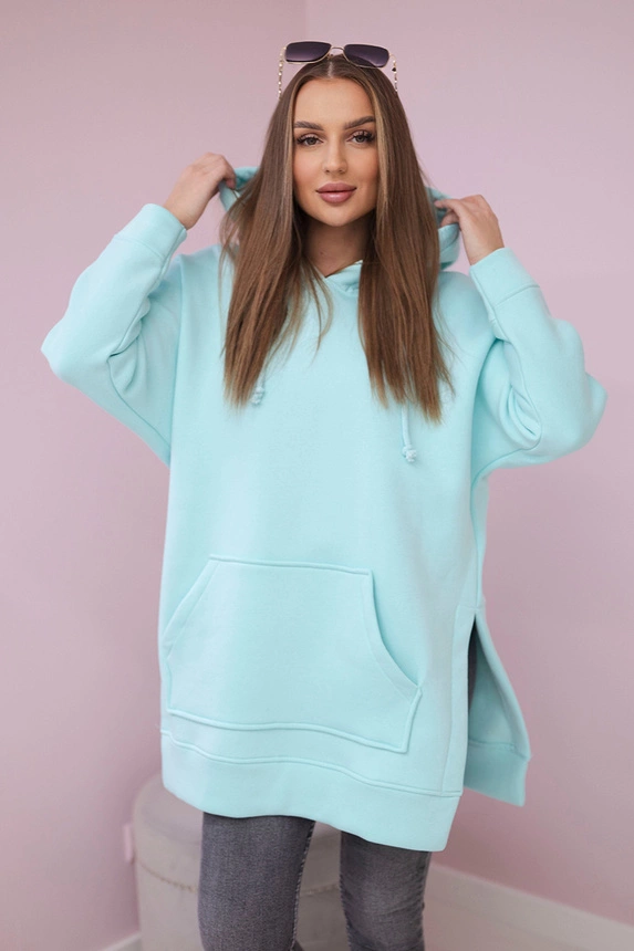 Isoliertes Sweatshirt mit Seitenschlitzen mint