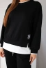 Women's set with a loose sweatshirt and sweatpants butter black