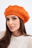 Dámska zimná vlnená čiapka baret K414 oranžová