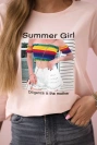 Summer Girl bedruckte Bluse puderrosa