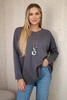 Viscose sweatshirt with pendant Graphite