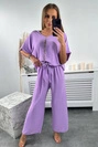 Bluse und Hose Set hell lila