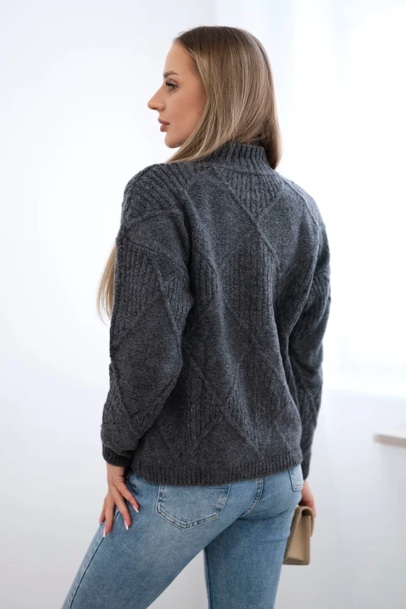 Pullover mit Diamanten über dem Kopf graphit