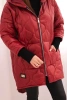 Damen Winterjacke Plus Size gesteppte mit Kapuze bordeaux