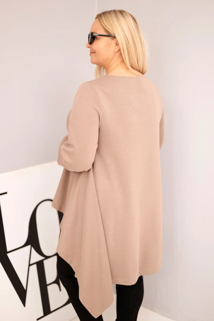 Dámska tunika Plus Size bavlnená s asymetrickým strihom fango