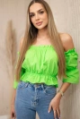 Hellgrüne Paillettenbluse
