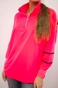 Sweatshirt with zipper and pockets pink neon