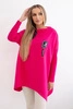 Oversize sweatshirt with asymmetrical sides fuchsia