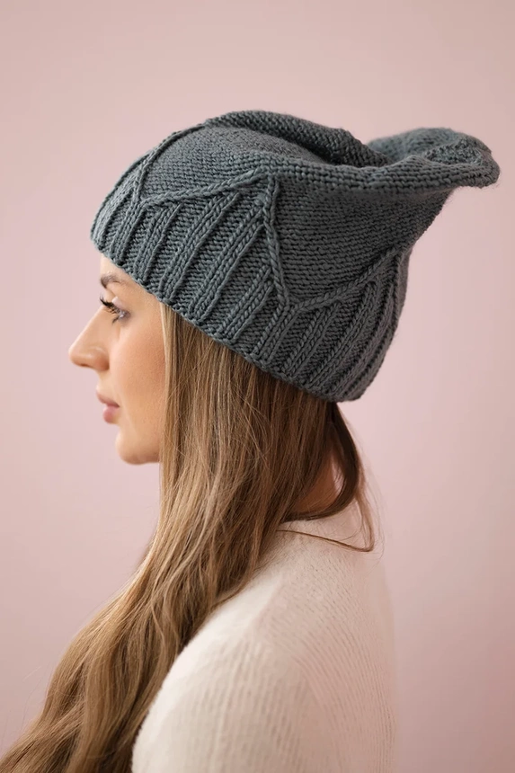 Women's cap Liliana K375 dark gray