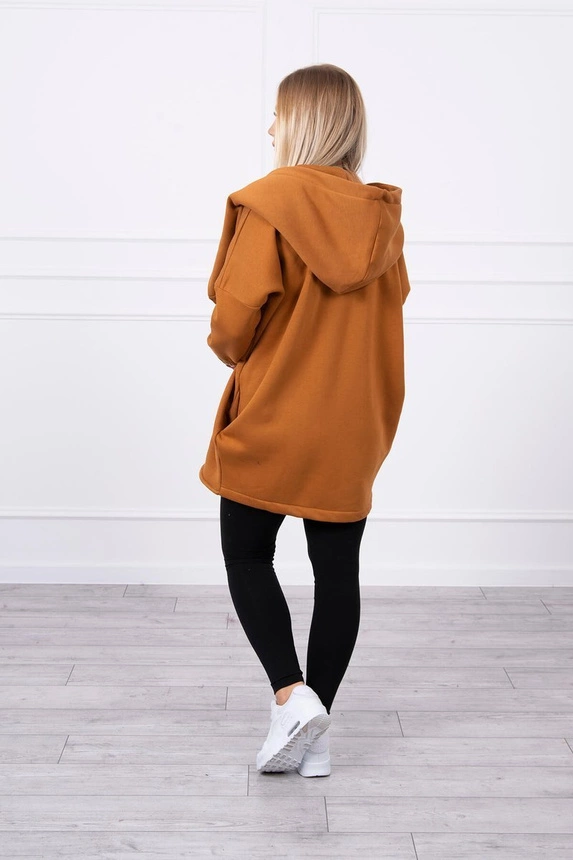 Krátká mikina na zip camel