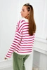 Striped sweater fuchsia