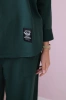 Cotton sweatshirt pants set dark green