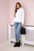 Women's sweatshirt with a zipper on the hood white