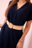 Dress with a decorative belt navy