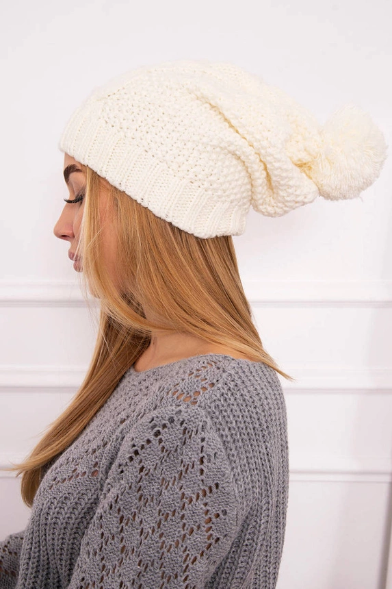 Mütze mit Fleece Justyna K253 ecru