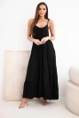 Women's viscose dress with tie straps black