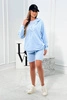 Set 3 in 1 sweatshirt, top and short leggings blue