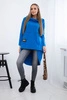 Sweatshirt with long back and hood mauve blue