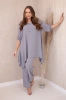 Set Bluse + Hose mit Anhänger grau