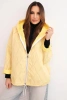 Damen Frühlingsjacke mit Kapuze und Reißverschluss gesteppte gelbe