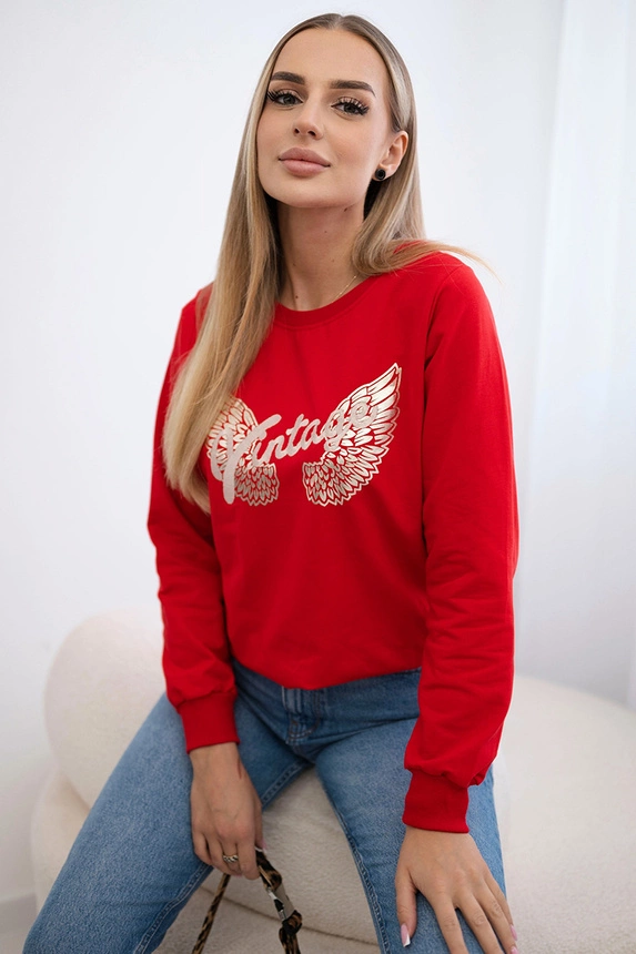 Printed sweatshirt red