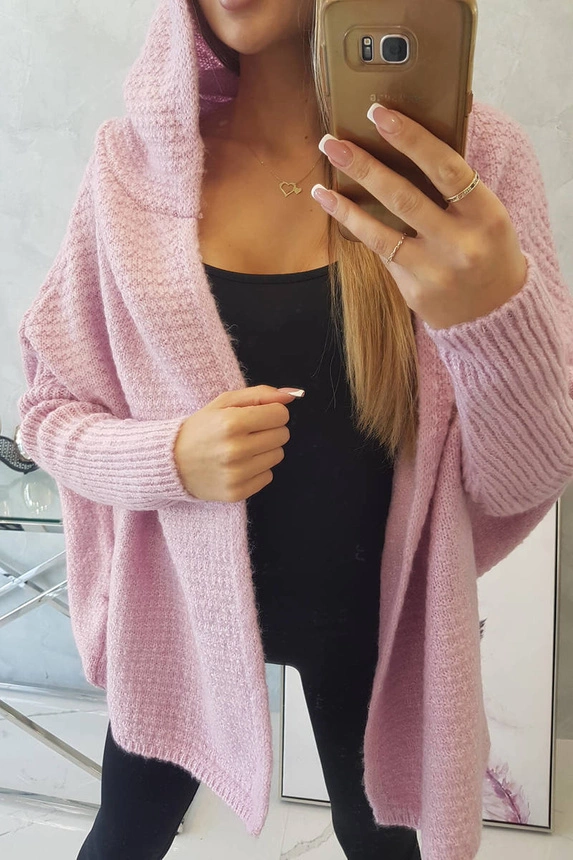 Kapuzenpulli mit Fledermausärmeln lila