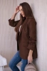Elegantná bunda s chlopňami čokoláda