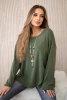 Blouse with necklace khaki