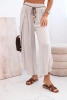 Damenhose aus Viskose mit Beinschlitz Dunkelbeige
