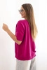 Women's short-sleeve viscose sweater dark purple