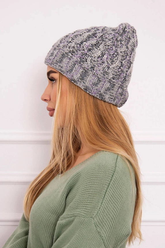 Damenmütze Eliza K205 grau+violett