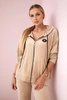 Velours-Set Hoodie + Hose beige