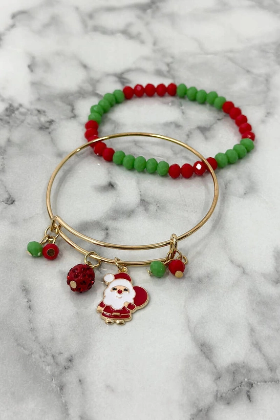 Weihnachtsarmband SL11-2 Weihnachtsmann mit einem Sack grün