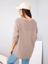 Bluzka damska bawełniana oversize z dekoltem V i wydłużonym tyłem fango