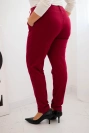 Plus Size women's cotton pants with an elastic waistband burgundy