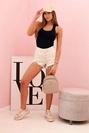 Dámský bavlněný top bokserka na širokých ramínkách námořnická modrá