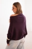 Damenpullover aus Viskose asymmetrisch Batwing dunkel lila