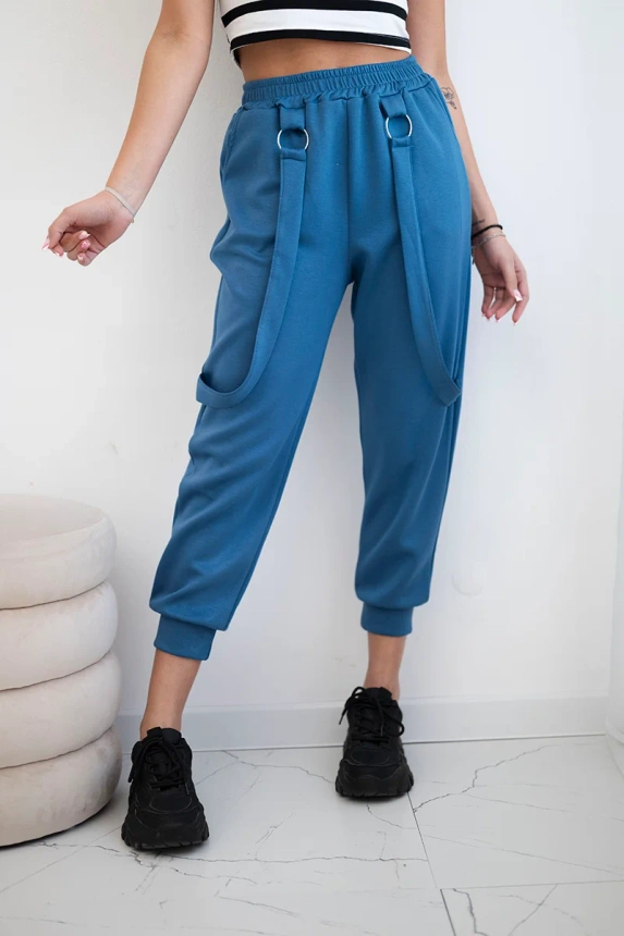 Hose mit Zierstreifen  butterweichem Stoff denim