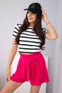 Šortky s viskózou uviazané v páse fuchsia