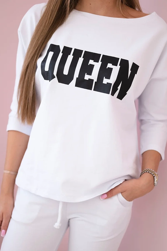 Bedrucktes Set Königin weiß