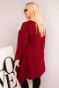 Damen Tunika Plus Size aus Baumwolle mit asymmetrischem Schnitt bordeaux