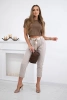 Punto trousers with belt dark beige