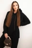 Women's warm cotton tracksuit with a hood black
