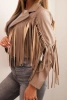 Damenjacke aus Kunstleder mit Fransen im Boho-Stil fango