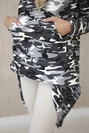 Sweatshirt with long back camo gray+black