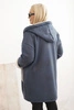Plus Size women's jacket with a hood and pockets lined with fleece denim blue