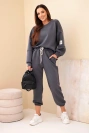 Set sweatshirt + pants buttery fabric graphite