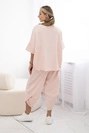 Baumwollset Bluse + Hose puderrosa