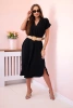 Dress with a decorative belt black