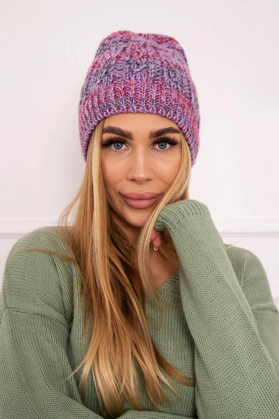 Fleecová čepice Melisa K241 fialová+červená